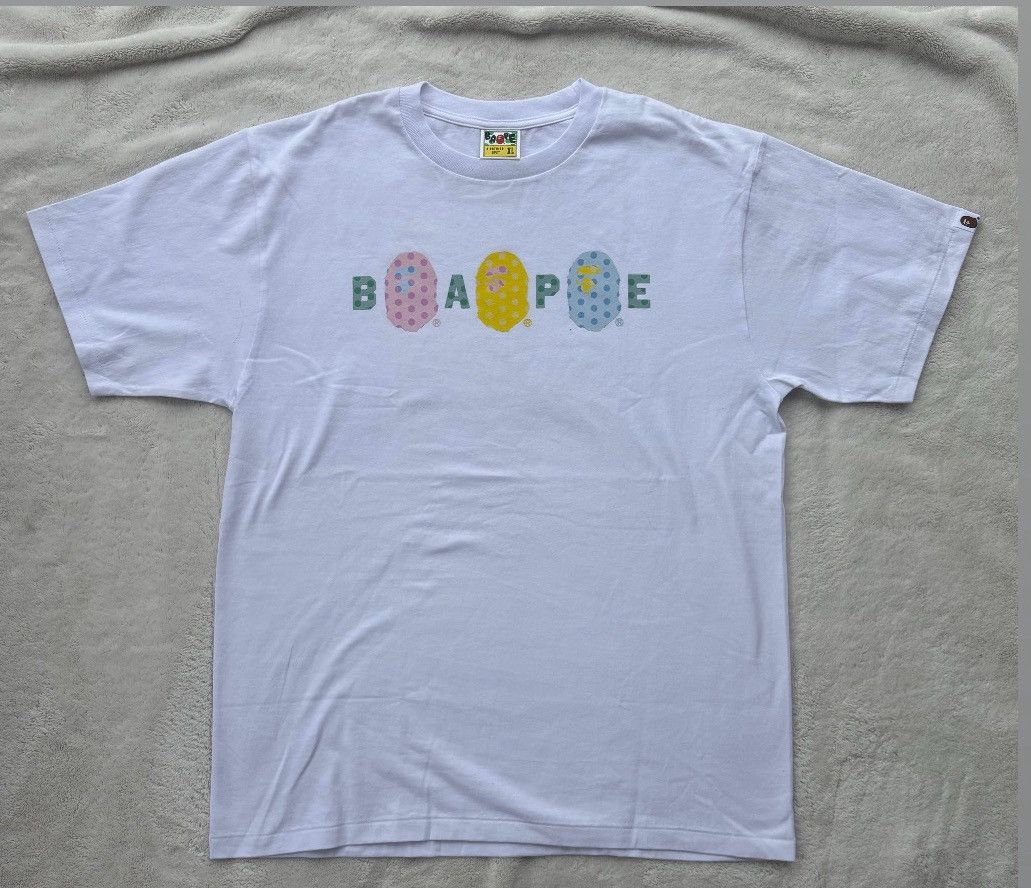Bape Bape White Pastel Logo Tee Size US XL / EU 56 / 4 - 1 Preview