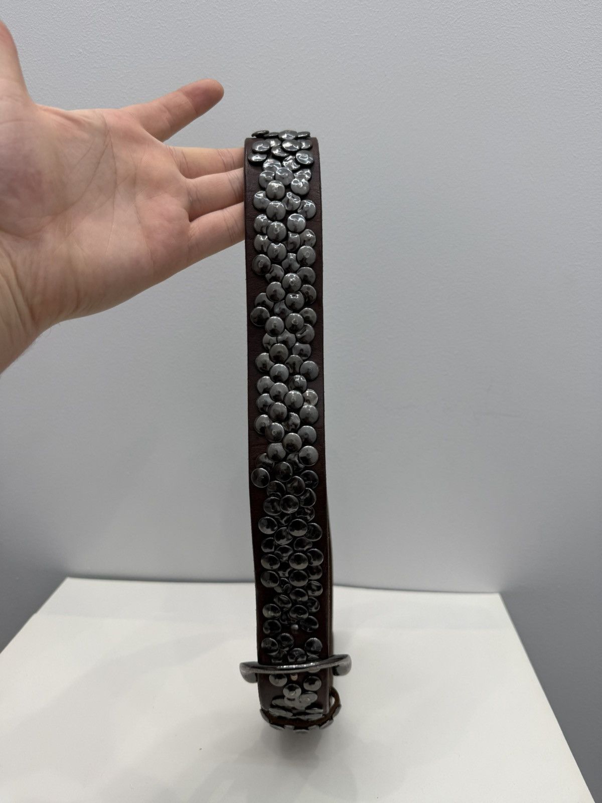 LIEBESKIND BERLIN Liebeskind Berlin Metal Rivets Leather Punk Rock Gothic Belt Size 34 - 3 Thumbnail