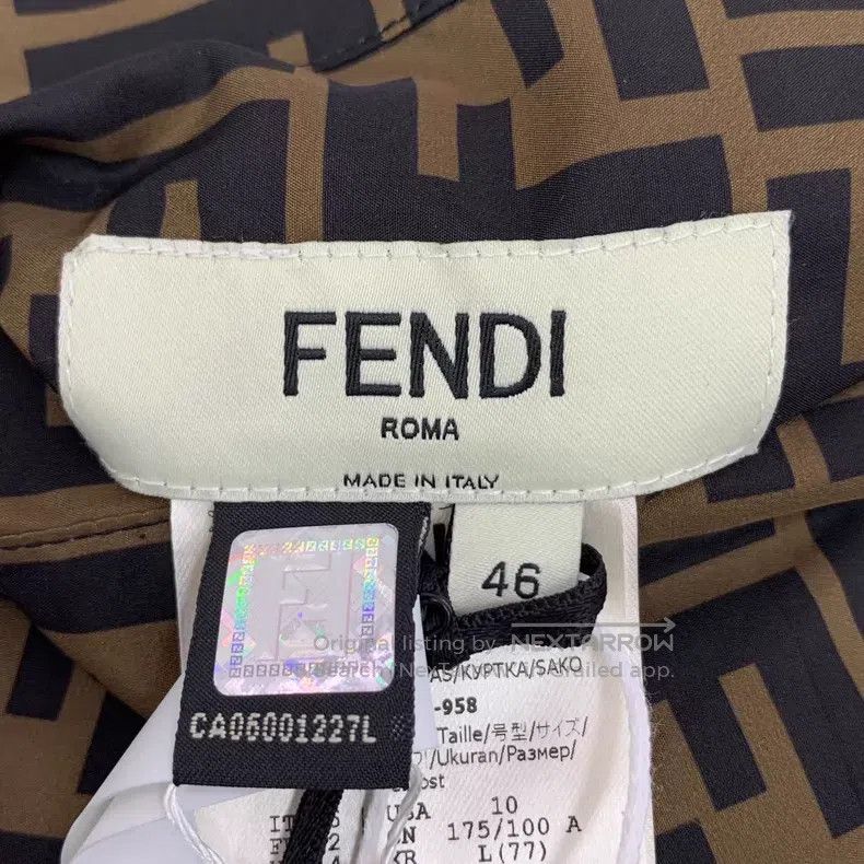 Fendi Fendi Dark Brown Logo Monogram Printed Hooded Zip-Up Long Size US S / EU 44-46 / 1 - 7 Thumbnail