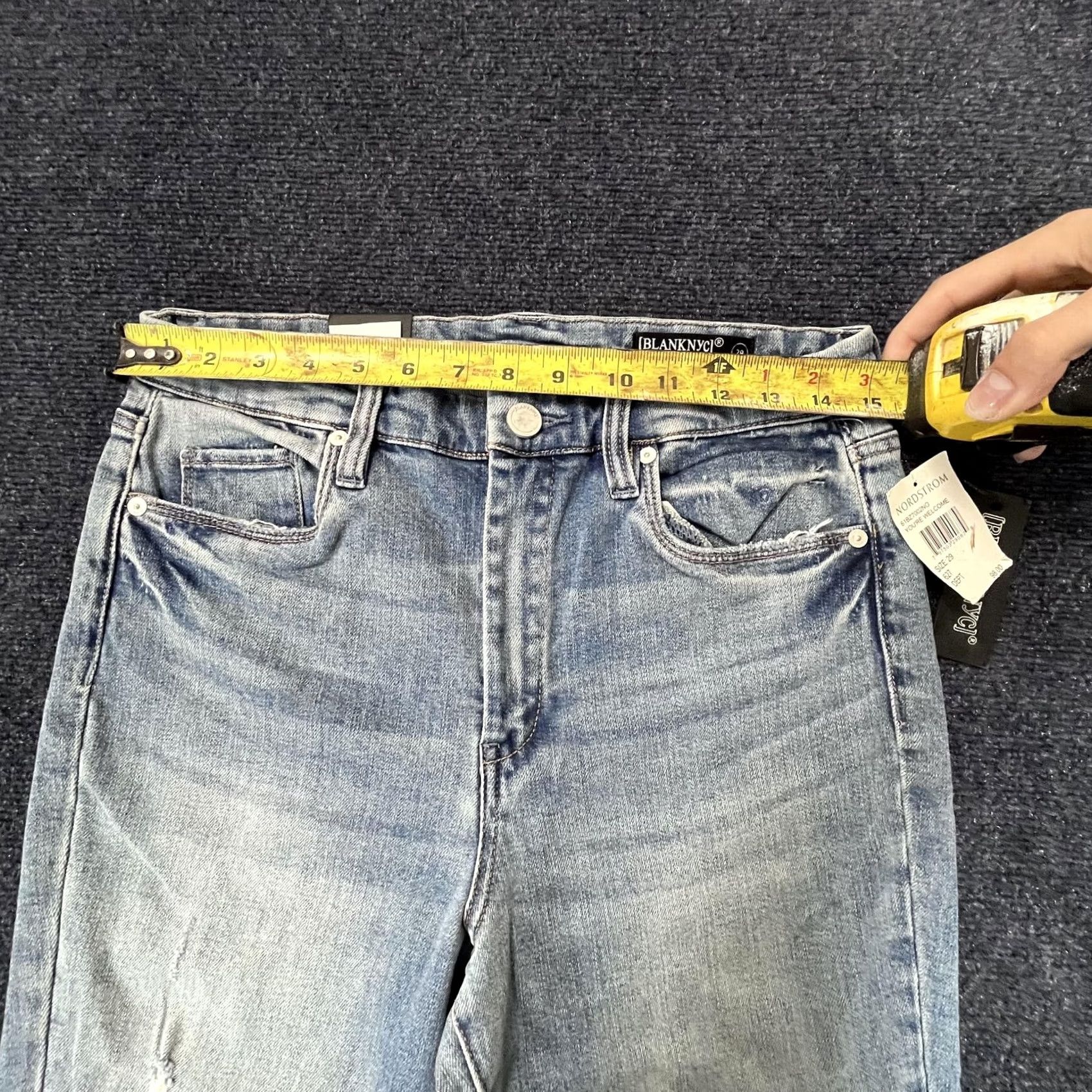 Vintage BLANKNYC Jeans Womens 29 Light Wash Distressed Skinny High Rise Denim Pants NWT Size 29" - 6 Thumbnail