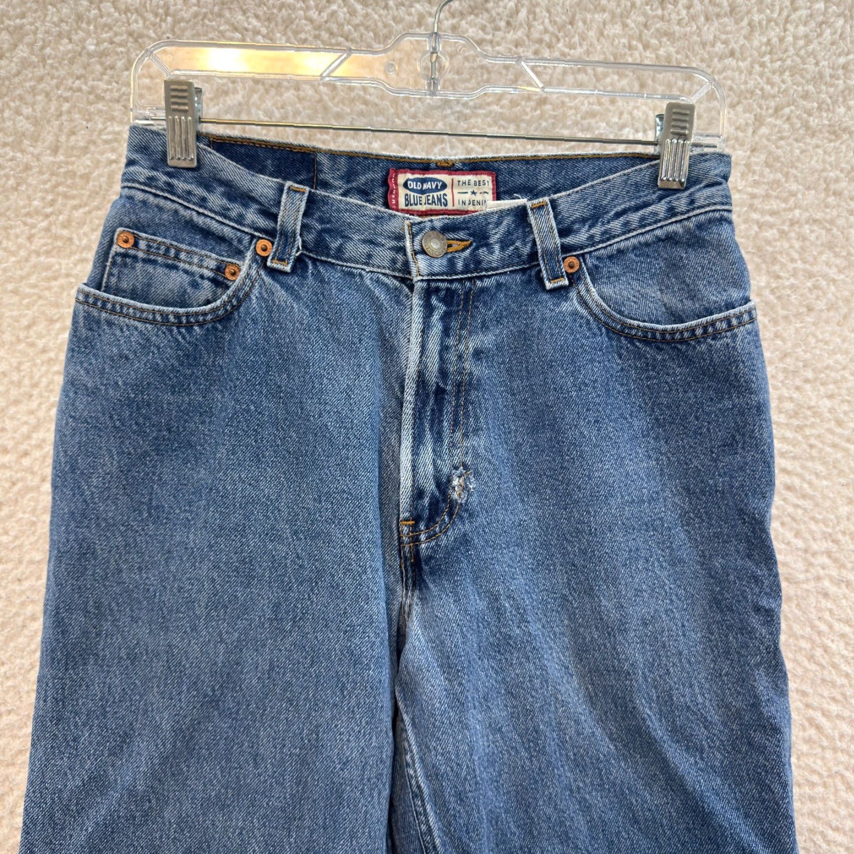 Old Navy VINTAGE Old Navy Jeans Straight Leg 8 28 High Waisted Medium Wash Cotton Denim Mens Girls Womens Size 30" / US 8 / IT 44 - 3 Thumbnail