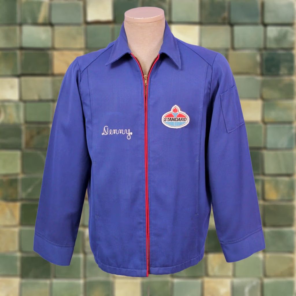 Vintage VINTAGE Unitog Jacket Blue 60s Work 36 R Mens Jacket Size US XXS / EU 40 - 1 Thumbnail