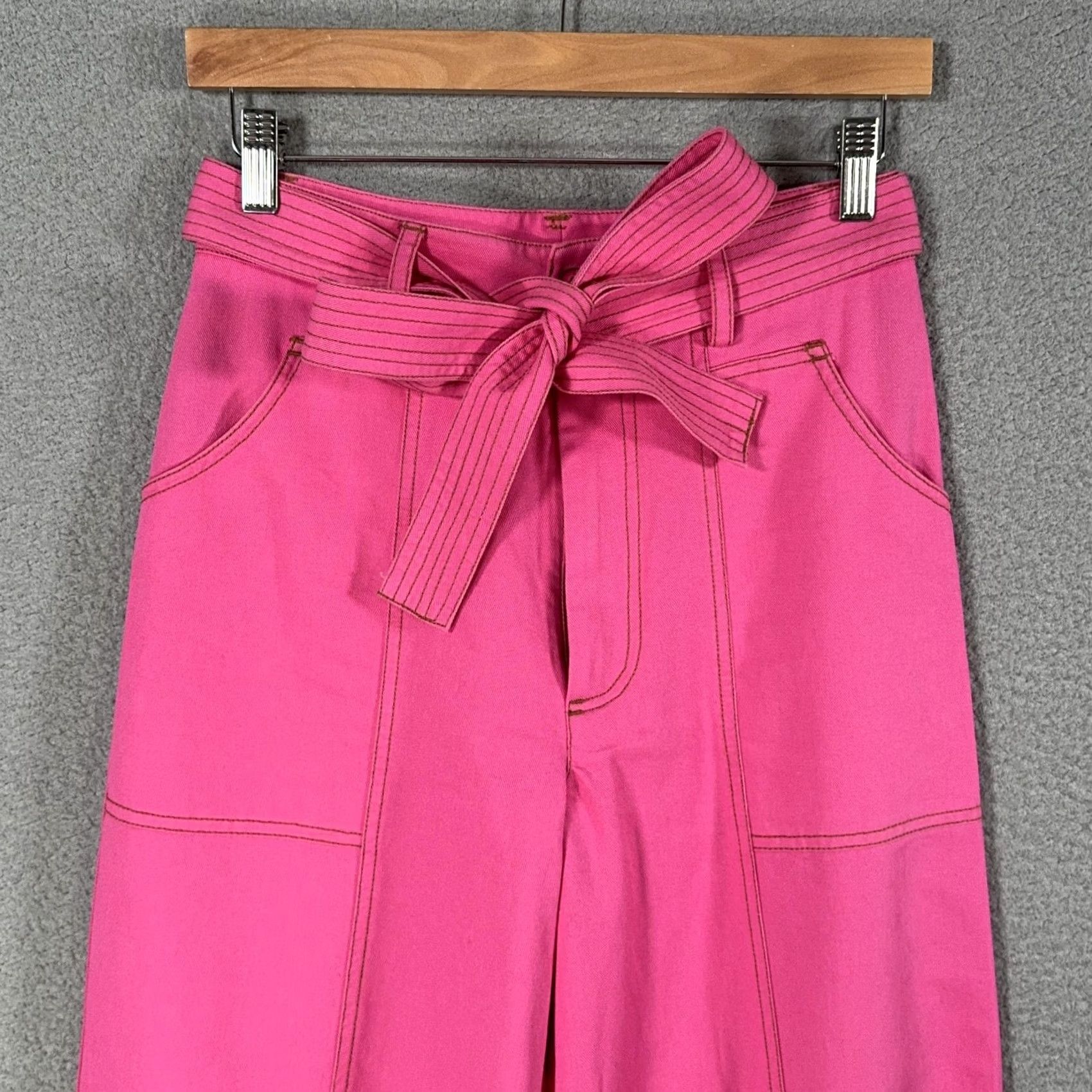 Farm Rio Farm Rio Pants Womens 25 Pink Wide Leg Belted High Rise Chino Twill Utility Pants Womens Pink Chino Wide-Leg Belted High Rise 25 Mens Womens Girls? Size 42" / US 20 - 5 Thumbnail