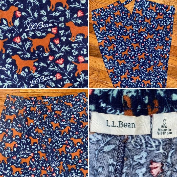 L.L. Bean LL Bean Holiday Flannel Pj Pant Lab Print Womens Small