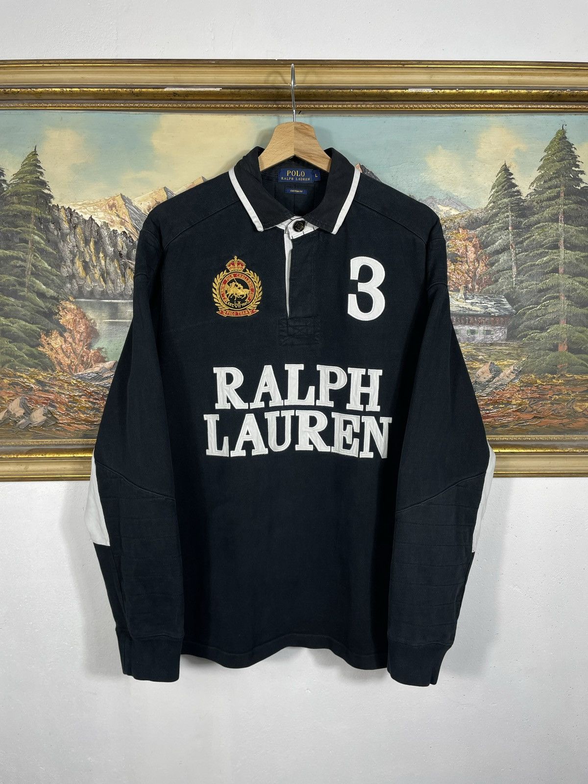Polo Ralph Lauren Polo Ralph Lauren Black Retro 00s Longsleeve Skate Drip Swag Size US L / EU 52-54 / 3 - 1 Thumbnail