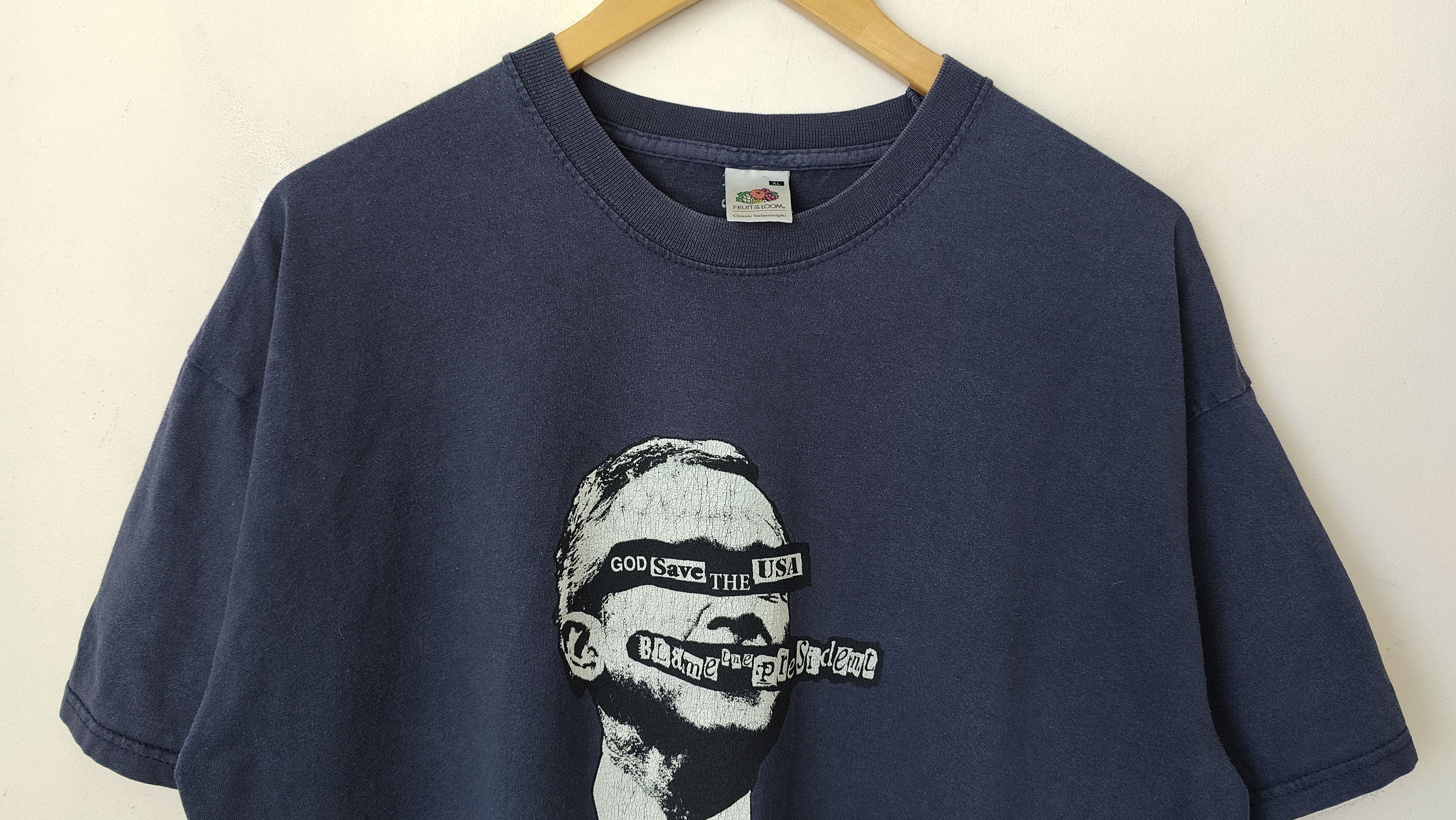 Vintage God Save the USA Blame the President Sex Pistols tshirt Size US XL / EU 56 / 4 - 5 Thumbnail