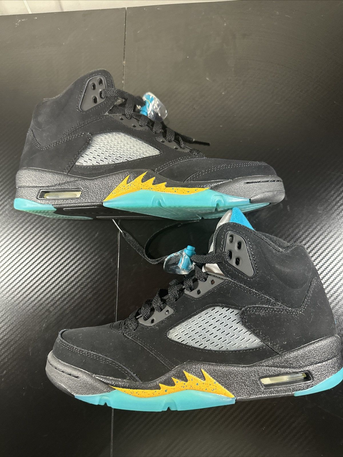 image of Air Jordan 5 Aqua Shoes in Black, Men's (Size 8)