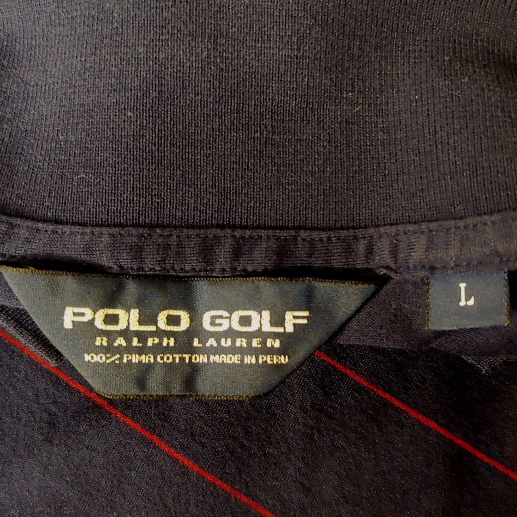 Ralph Lauren VINTAGE Ralph Lauren Polo Golf Shirt Large Long Sleeve Striped Blue Maroon Hidden Creek Mens Size US L / EU 52-54 / 3 - 5 Thumbnail