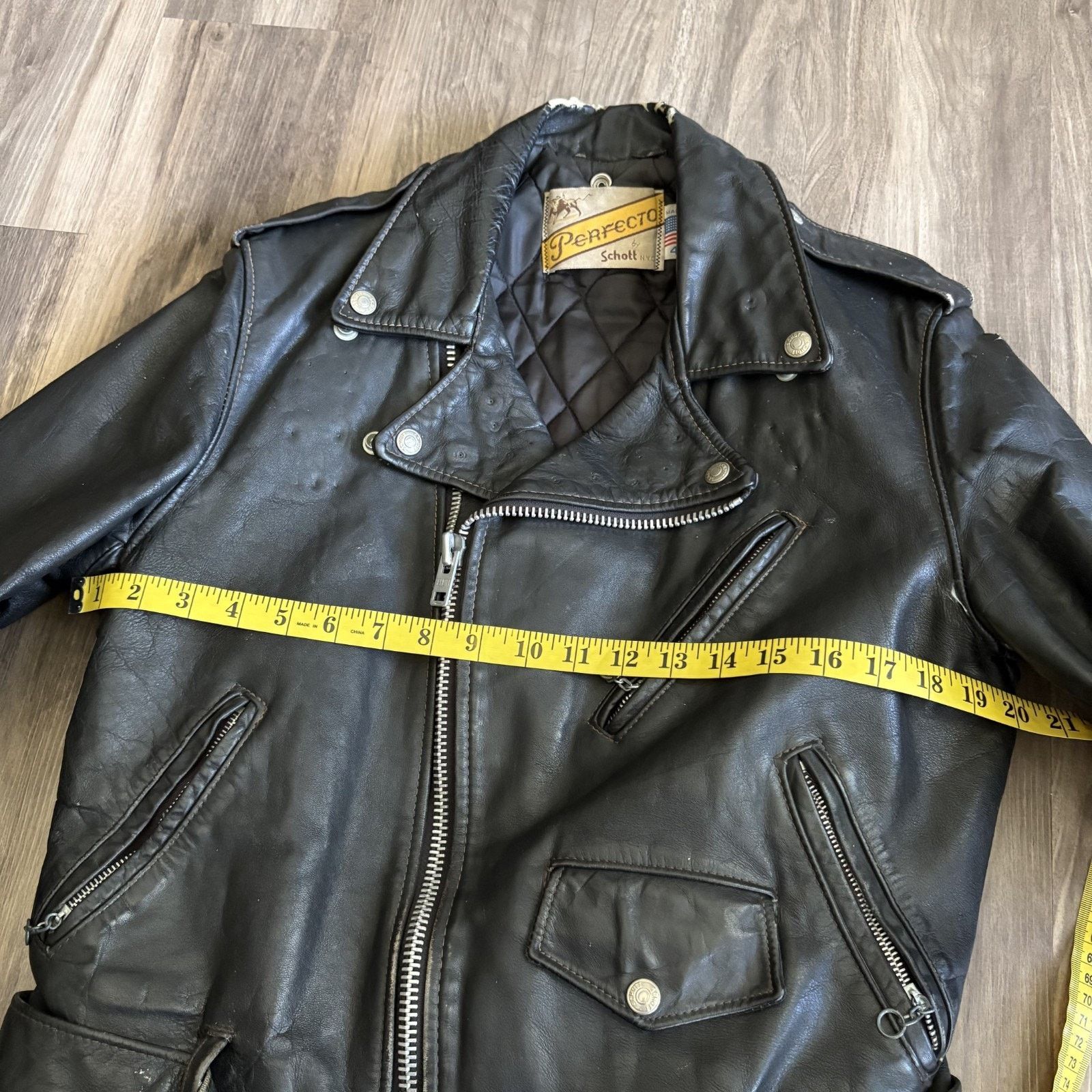Schott × Vintage Vintage Schott Perfecto 618 Steer Hide Leather Jacket 40 Size US M / EU 48-50 / 2 - 3 Thumbnail