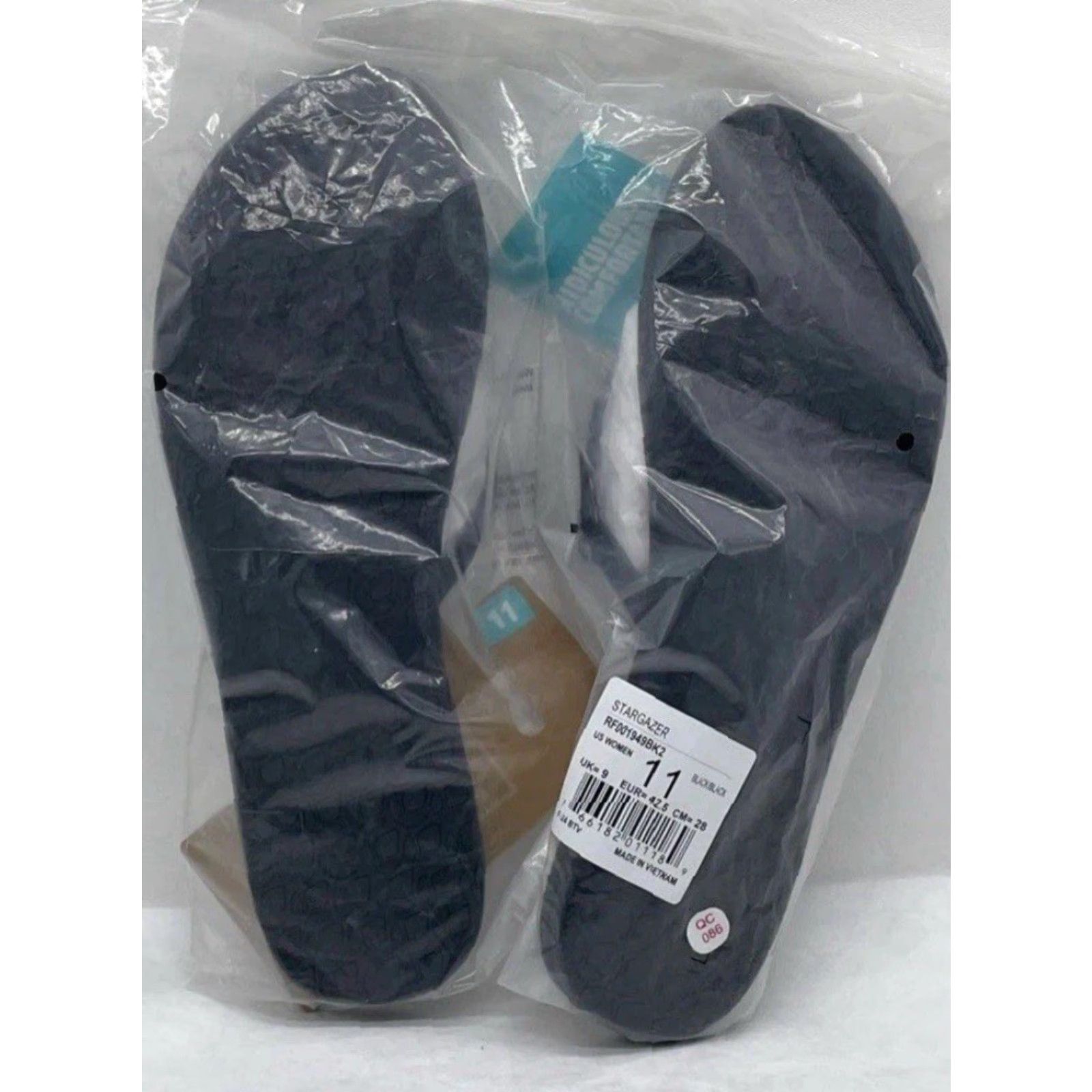REEF REEF Ocean Black Cushioned Bounce Stargazer Flat Sandals Womens Size 11 Beach Sl;ip-On Shoes Size US 11 / IT 41 - 6 Thumbnail