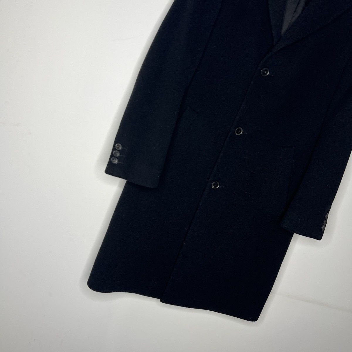 Hugo Boss Vintage Hugo Boss Wool Long Coat Jacket Black 90s Size US M / EU 48-50 / 2 - 3 Thumbnail