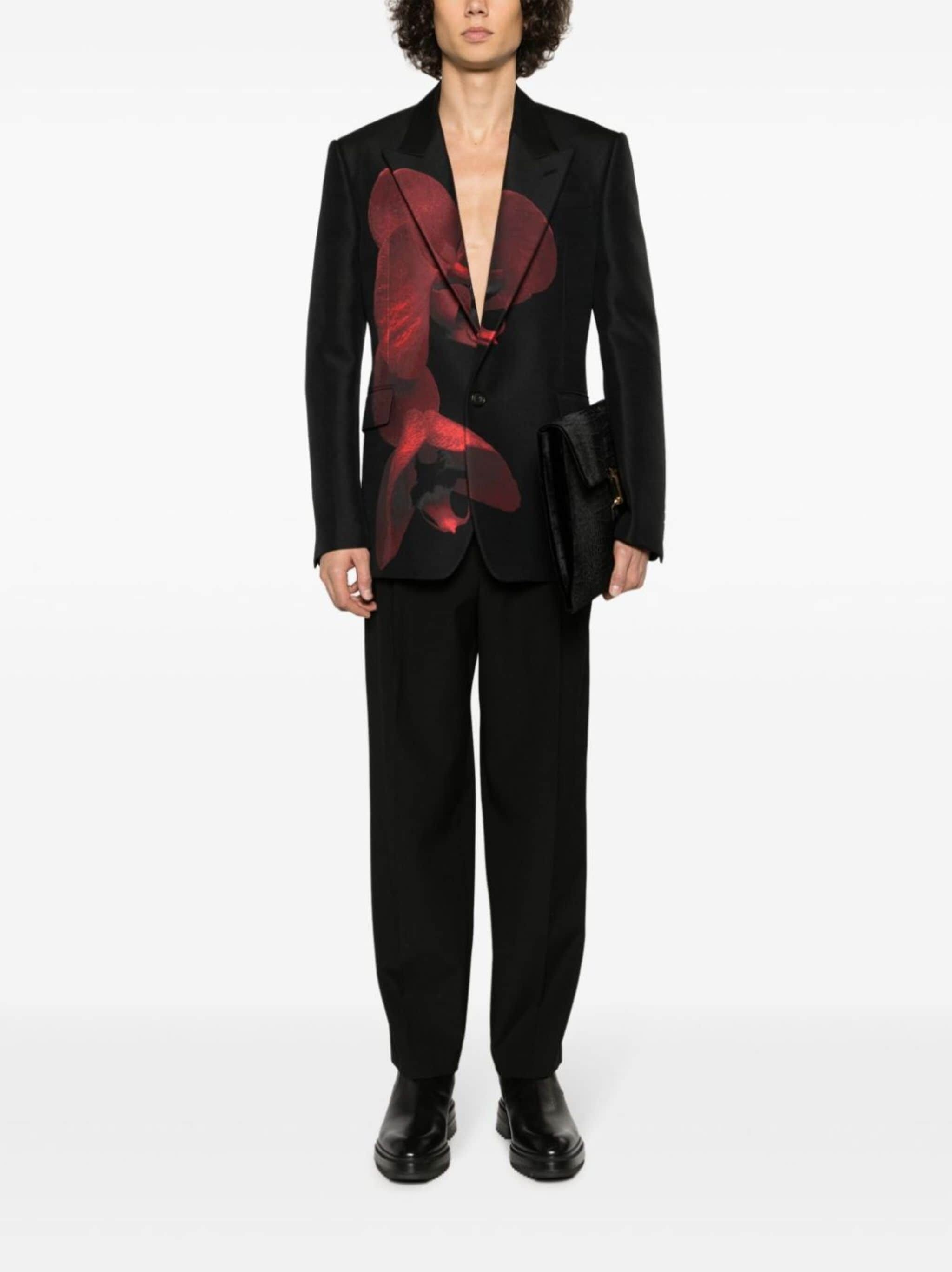 Alexander McQueen o1w1db10725 Orchid Single-Breasted Jacket in Black/Red Size US S / EU 44-46 / 1 - 2 Thumbnail