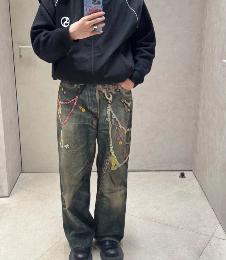 Acne Studios Acne Studios Loose wide-leg jeans with candy chain print Size US 34 / EU 50 - 5 Thumbnail