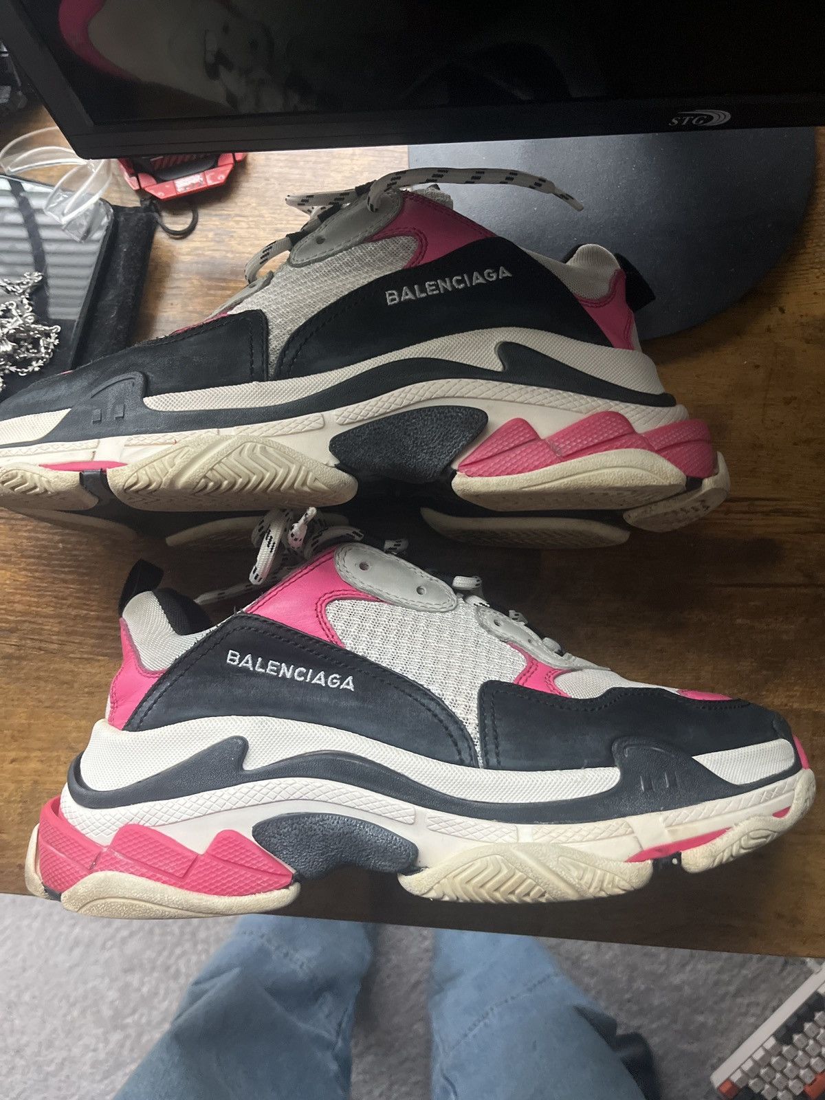 Balenciaga White and pink balenciaga triple s Size US 8 / EU 41 - 4 Thumbnail
