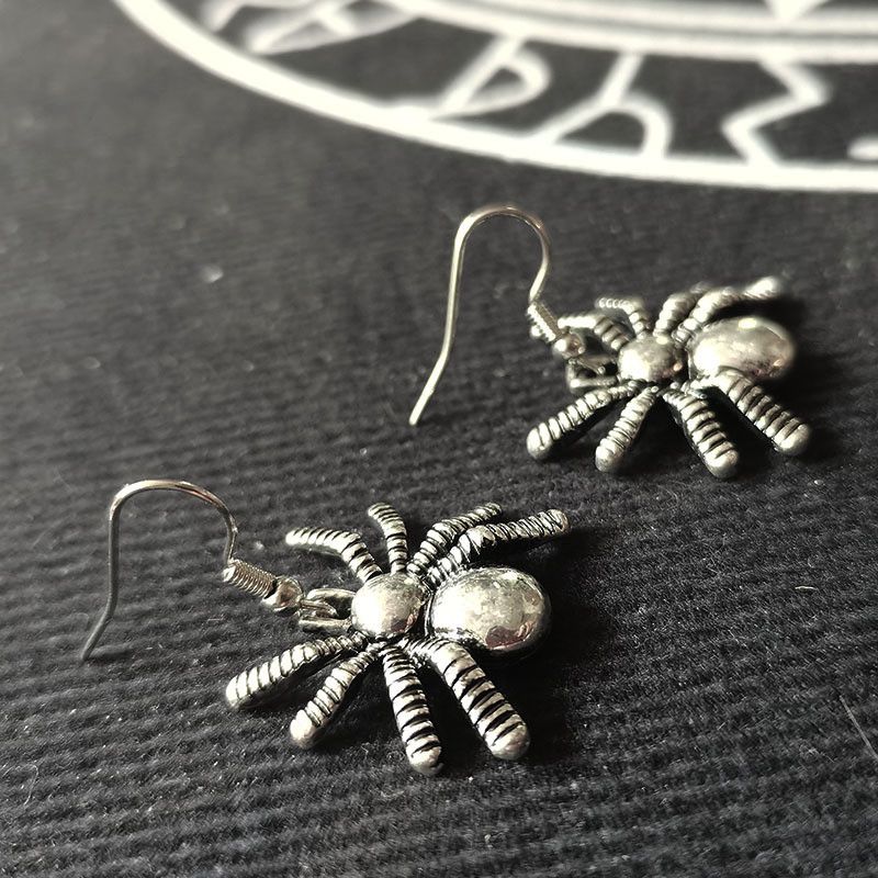 Jewelry Spider Retro Earrings One Pairs Chrome Jewelry Size ONE SIZE - 1 Thumbnail
