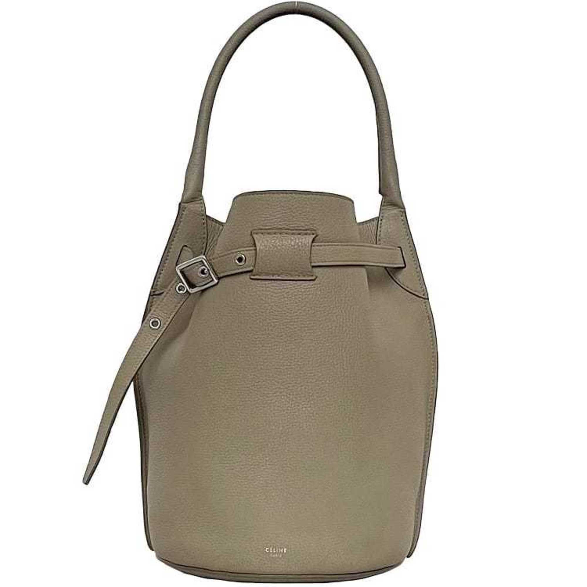 Celine Handbag Big Bag Bucket F-23336 Beige 183353 Leather F-Mh-1128 Celine Grain Women's Men's Genuine Tote