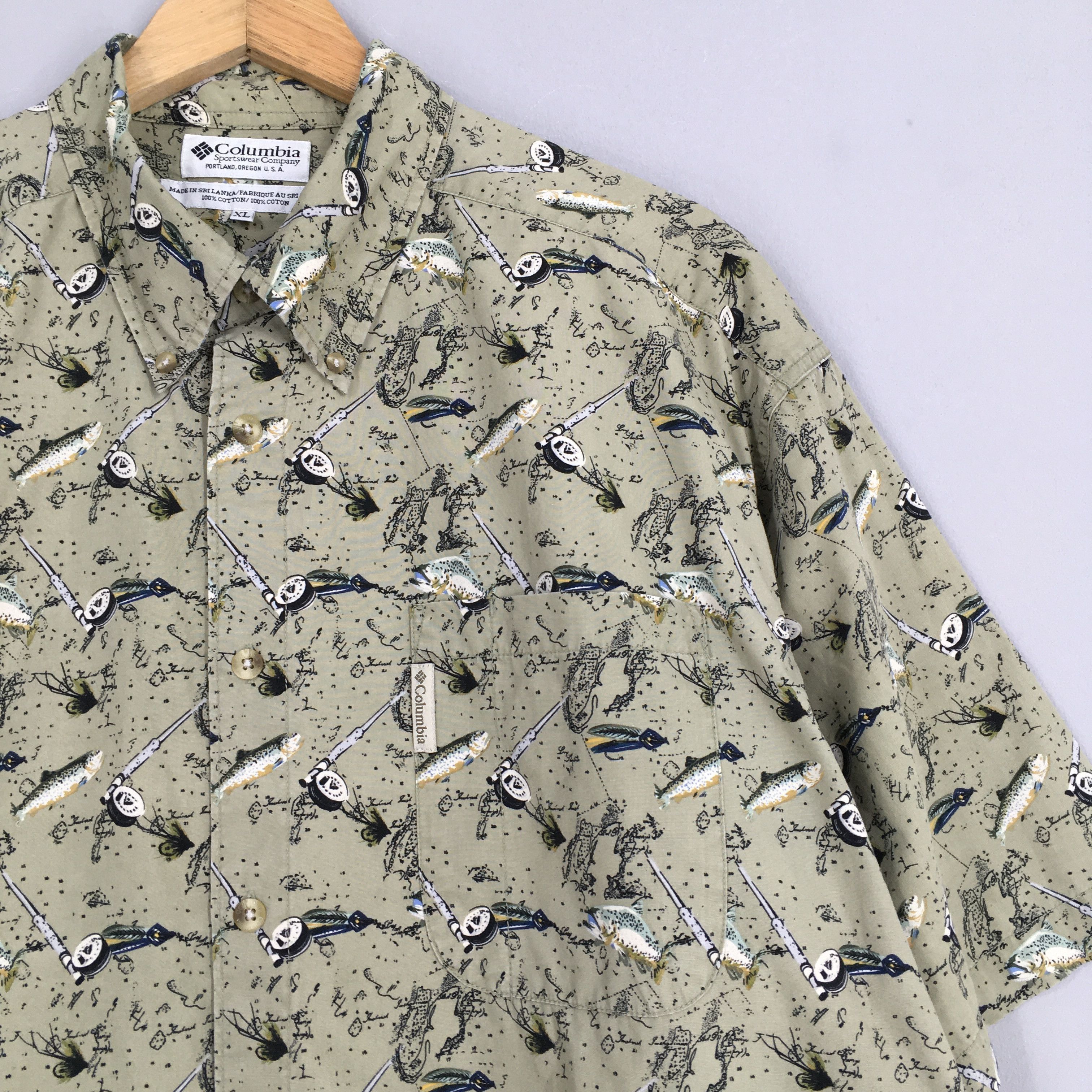 Columbia Vintage Columbia Hawaiian Fish Tuna Fishing Shirt XLarge Size US XL / EU 56 / 4 - 2 Thumbnail
