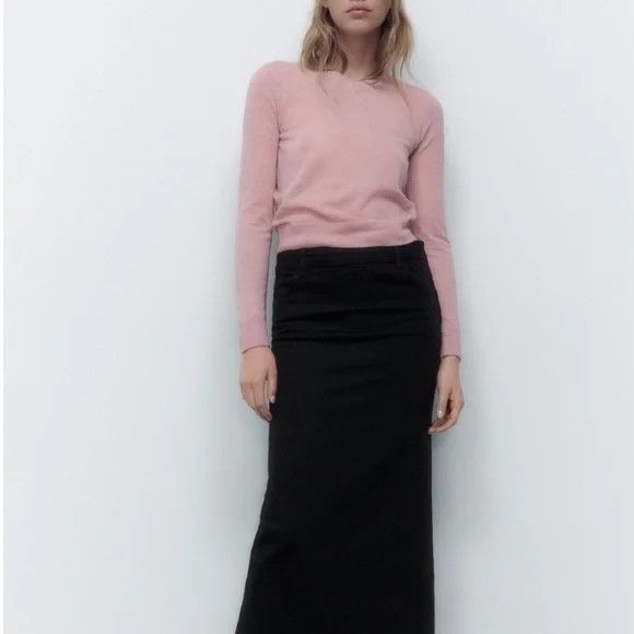 Zara Zara Wool Blend V-Neck Sweater Pale Pink Size S / US 4 / IT 40 - 4 Thumbnail