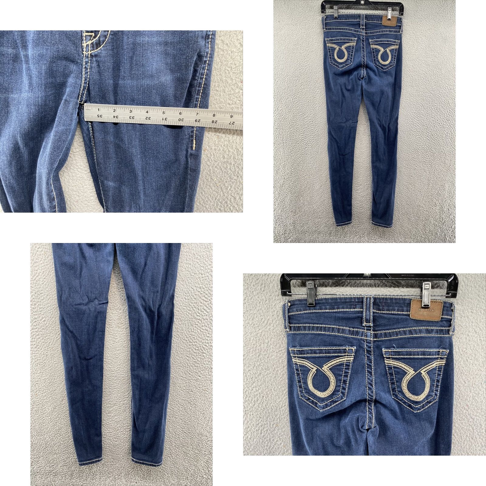 Vintage BIG STAR Dana Curvy Skinny Jeans Womens SZ 27 Denim Blue Straight Leg Mid Rise 5-Pocket Modern Boyfriends? Size 27" / US 4 / IT 40 - 8 Thumbnail
