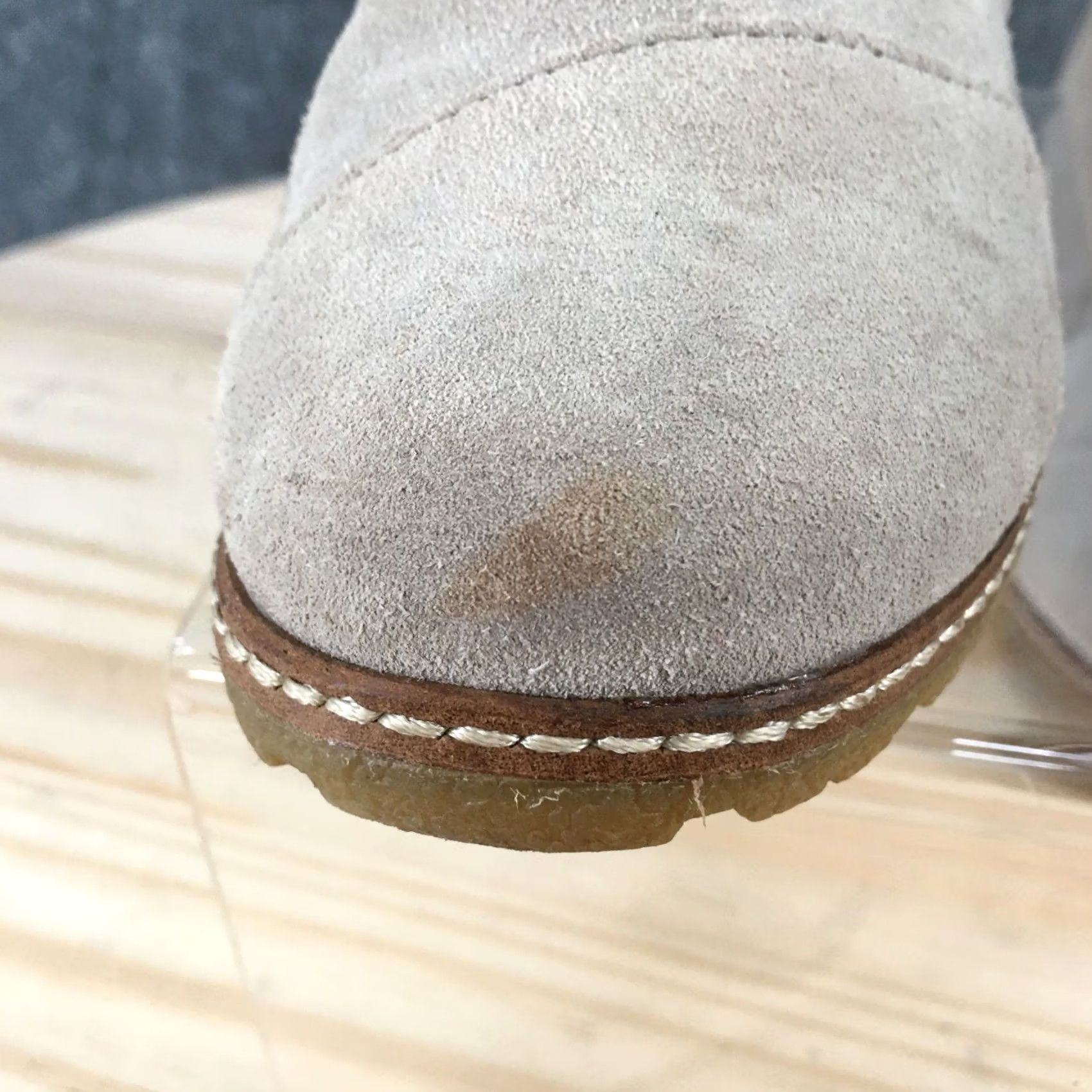 Toms TOMS Boots Womens 5.5 Desert Wedge Ankle Boot Gray Suede Leather Lace Up Casual Size US 6 / IT 36 - 7 Thumbnail