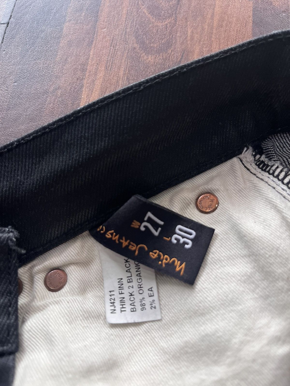 Nudie Jeans Thin Finn Black 2 black Nudie jeans CO Size US 28 / EU 44 - 5 Thumbnail