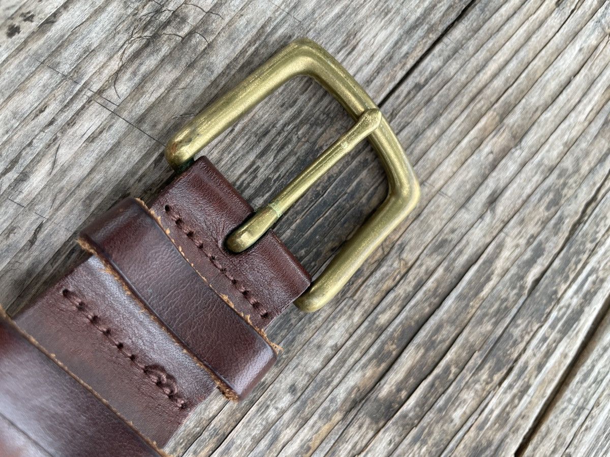 Polo Ralph Lauren Vintage Polo Ralph Lauren Leather Belt Solid Brass Size 32 - 5 Thumbnail