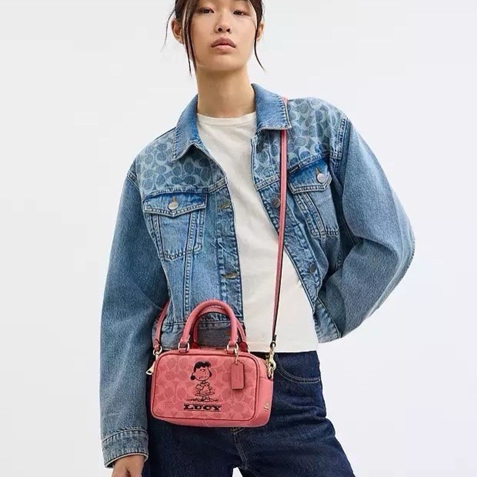 Coach NWT Coach X Peanuts Satchel Crossbody Bag Lucy CBJ62 Coral Size ONE SIZE - 9 Thumbnail