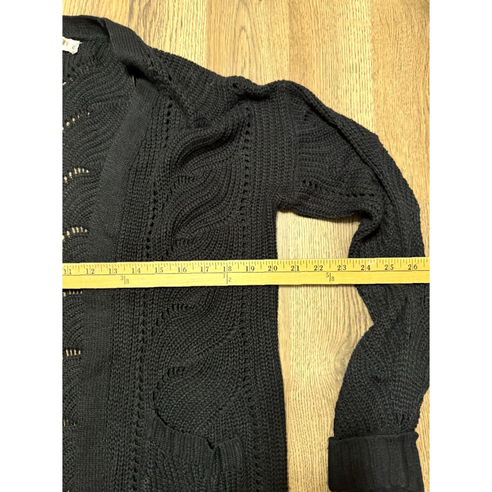 Vintage Pink Republic Women's Cardigan Sweater Black Long Sleeve Open Knit L Cardigan Open Size L / US 10 / IT 46 - 6 Thumbnail