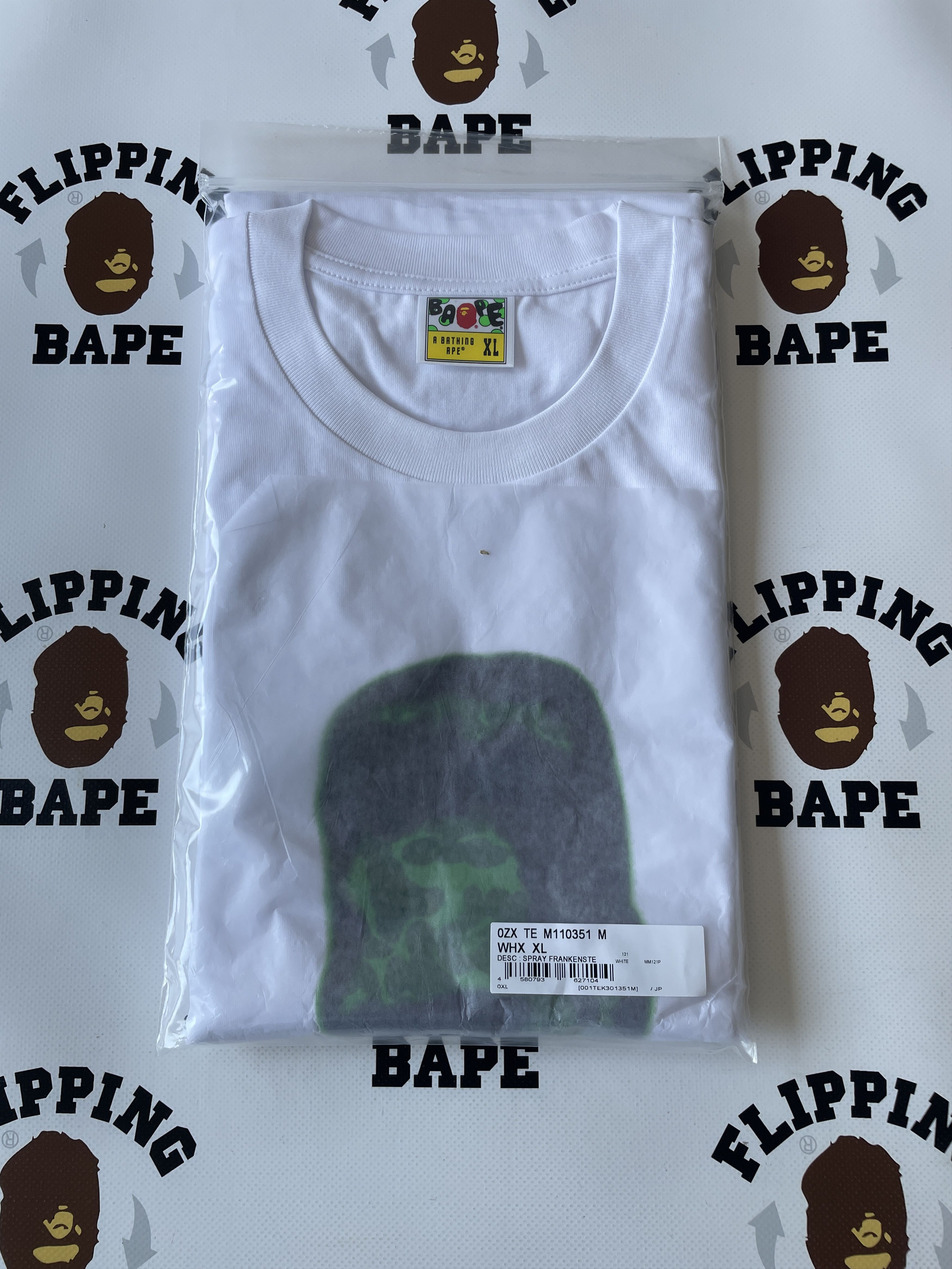 Bape BAPE SPRAY FRANKENSTEIN RELAXED FIT TEE Size US XL / EU 56 / 4 - 10 Thumbnail