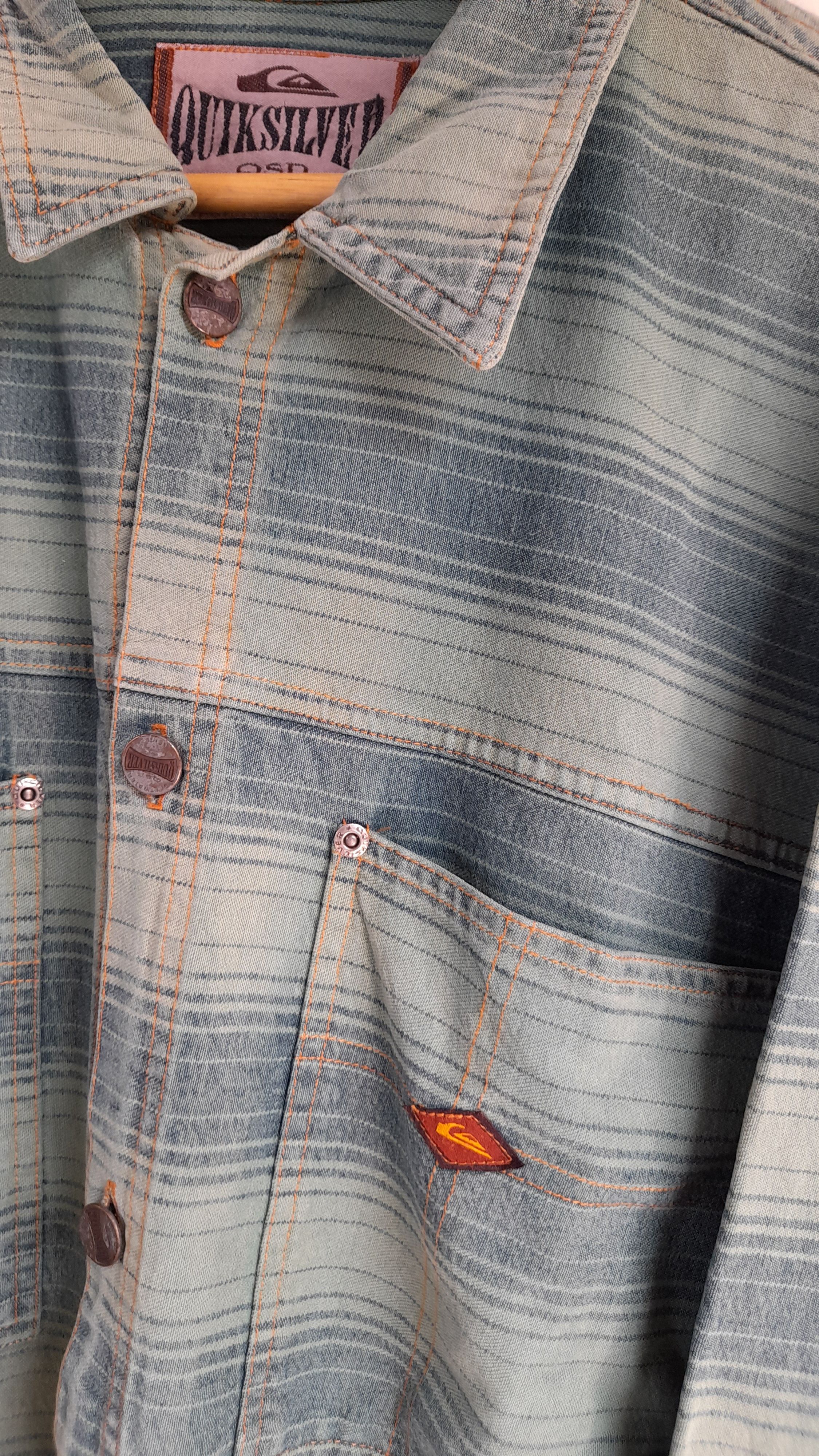Quiksilver Vintage Quiksilver Saltwater Denim Buttons Up Size US XL / EU 56 / 4 - 4 Thumbnail
