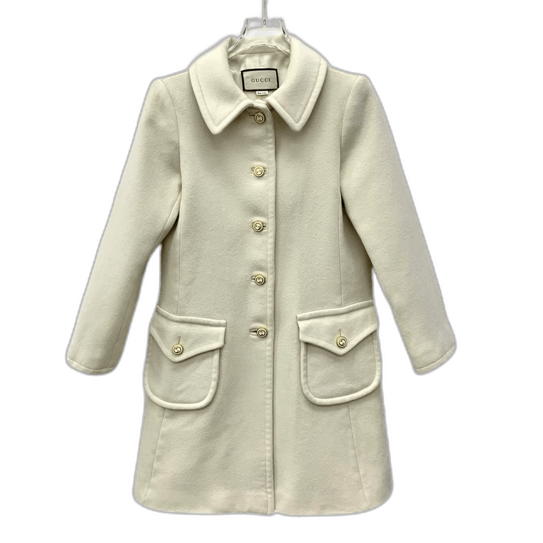 Gucci Gucci Beige Wool Long Sleeve Coat-2506 Size S / US 4 / IT 40 - 1 Thumbnail
