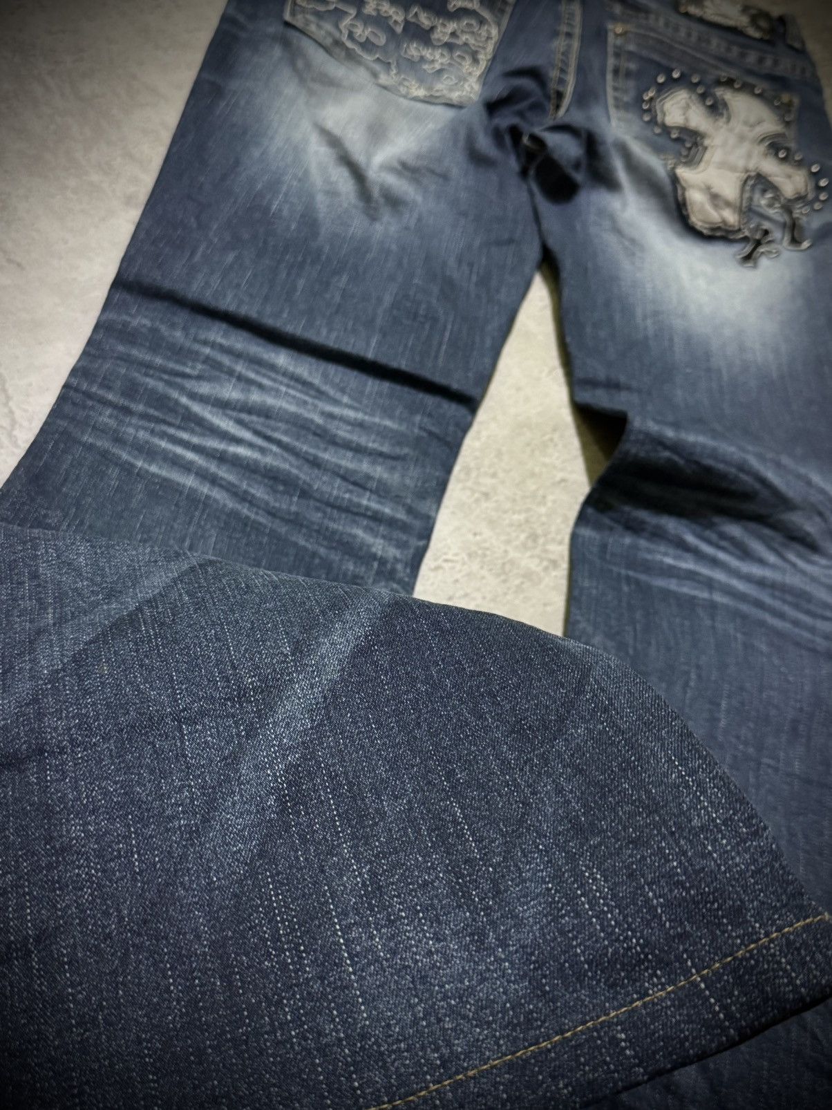 Tornado Mart Y2k Lolita skull cross ifsixwasnine bootcut jeans Size US 31 - 3 Thumbnail
