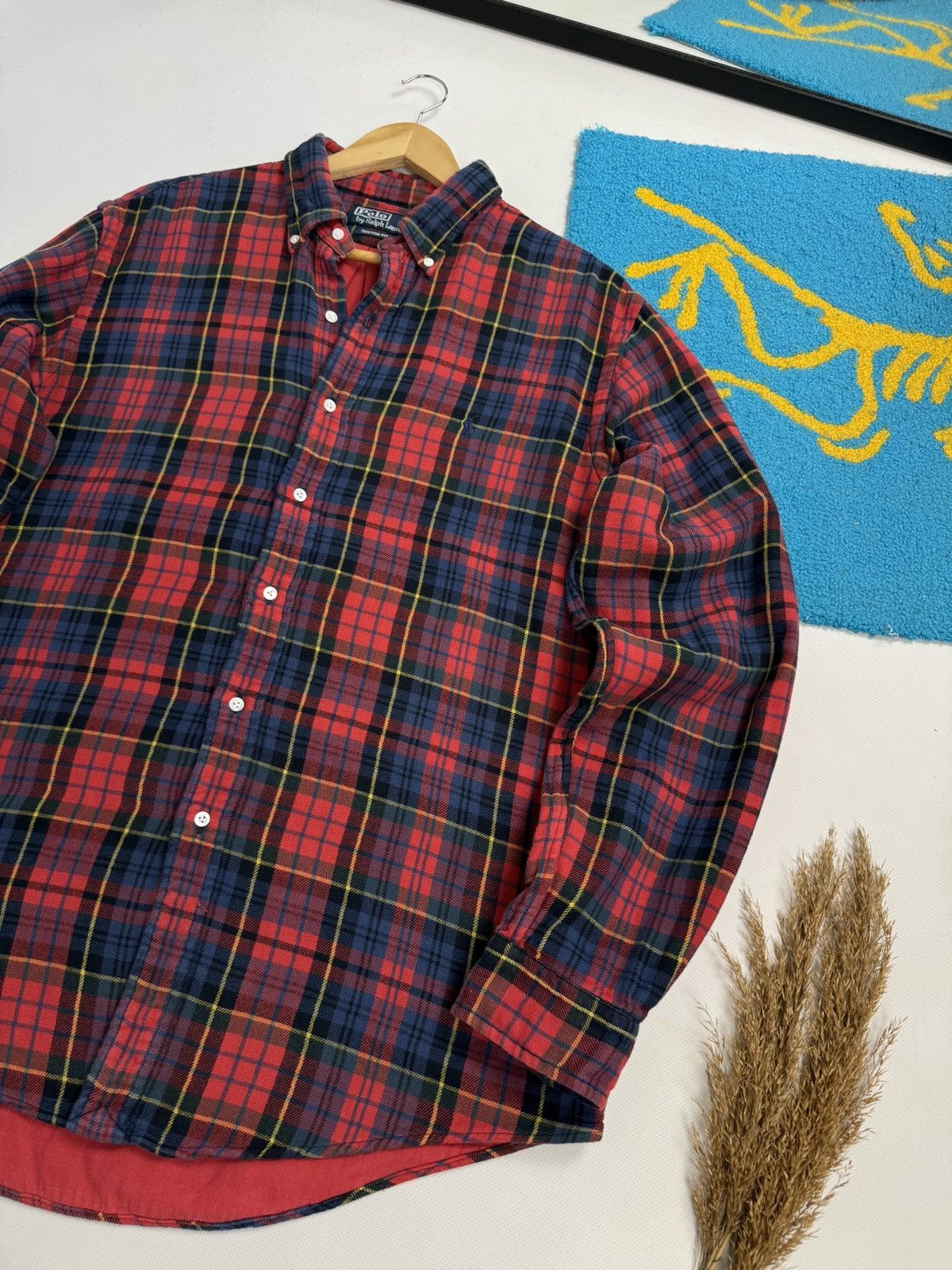 Ralph Lauren × Vintage Vintage 90’s Ralph Lauren Flannel Heavy Stripe Shirt Size US L / EU 52-54 / 3 - 6 Thumbnail
