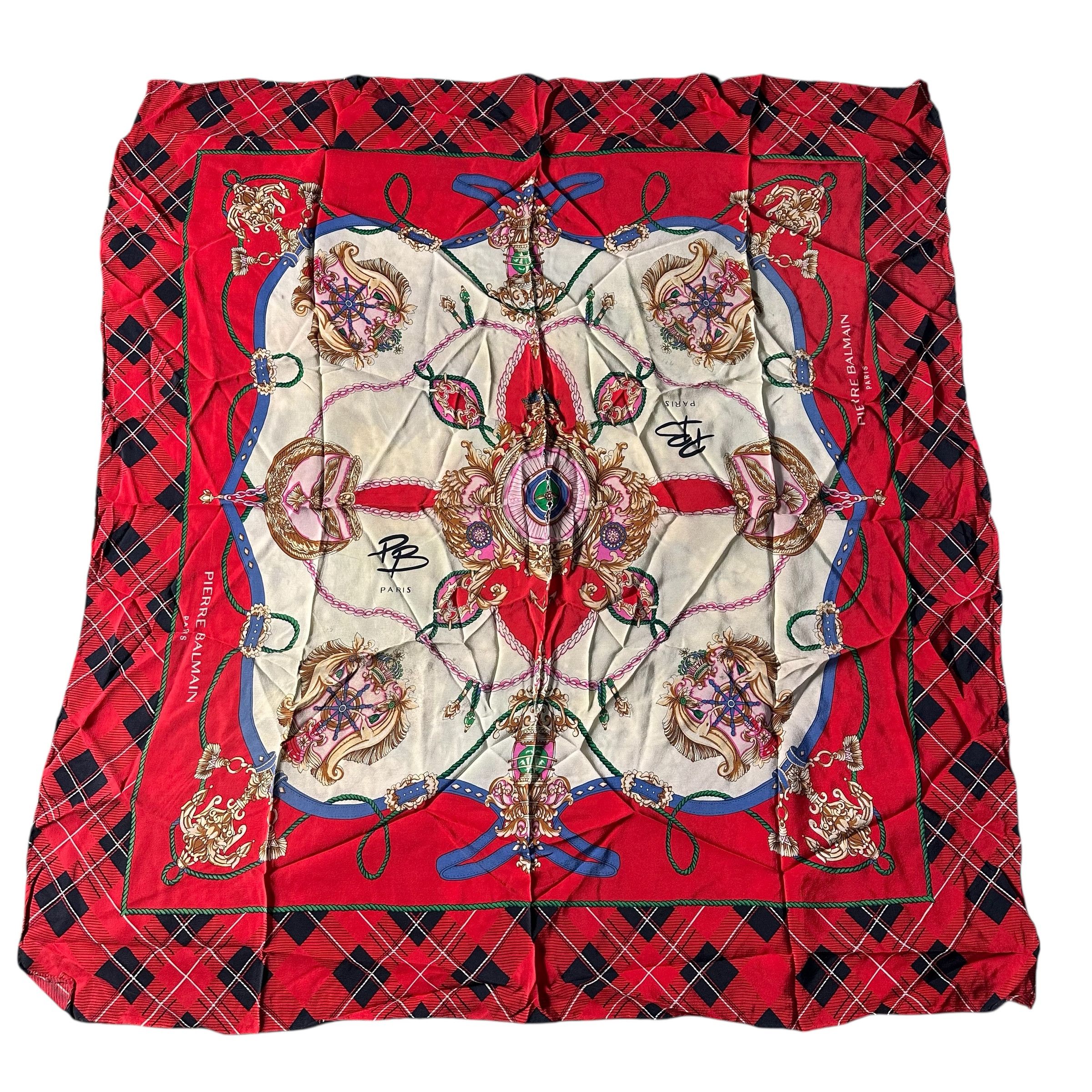 Balmain × Pierre Balmain × Silk Laundry 🔥RARE🔥Pierre Balmain Paris Silk Neckerchief Scarf Headband Size ONE SIZE - 3 Thumbnail