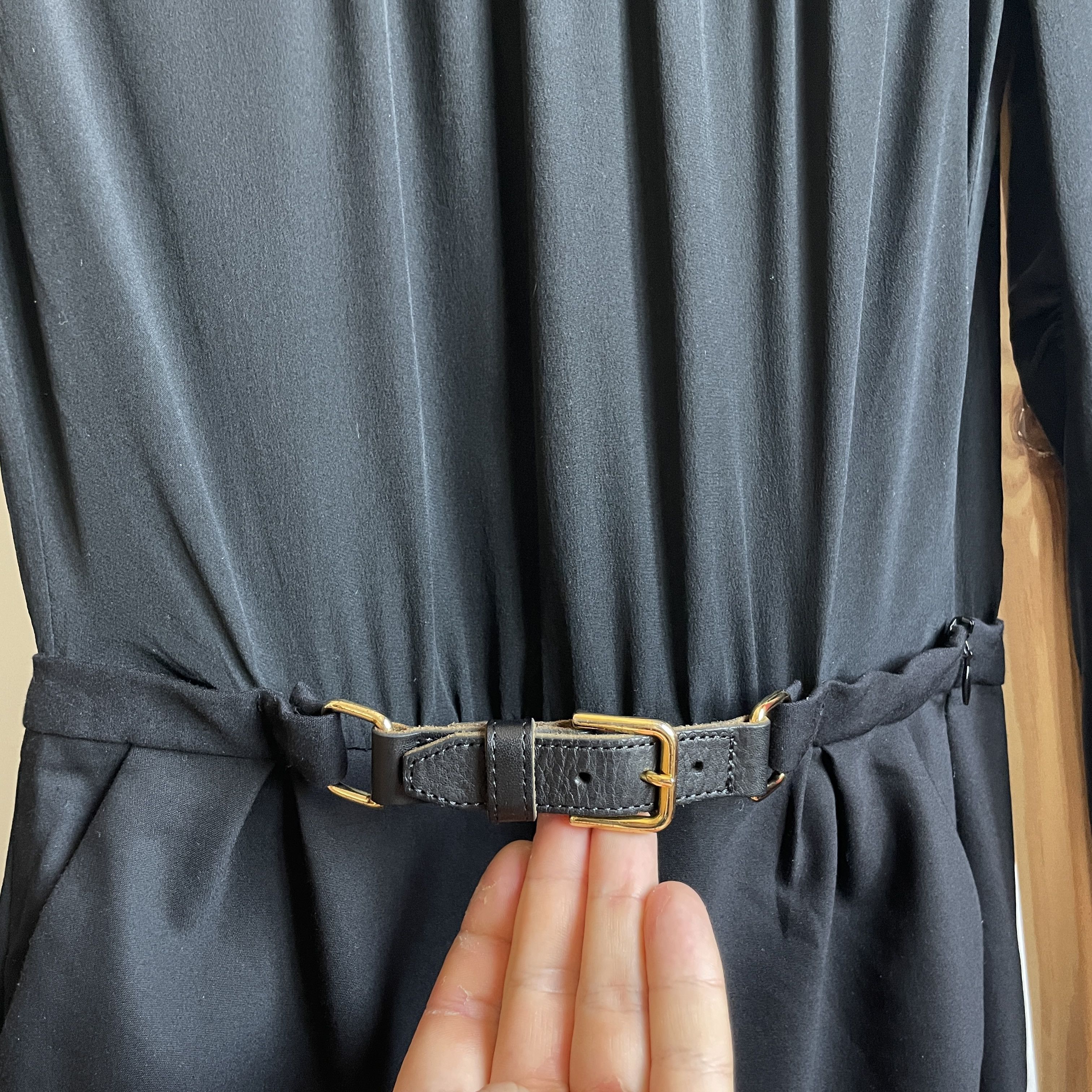 Maje Maje H12 Rapide Slik/Cotton Blend Buckle Midi Dress Size 1 Size S / US 4 / IT 40 - 7 Thumbnail