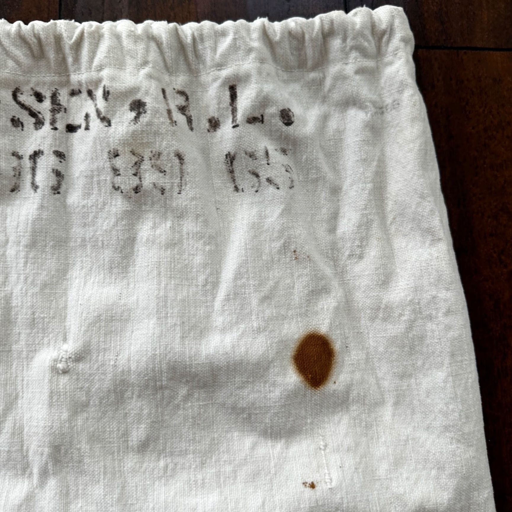 Vintage VTG WWII Canvas Garment Laundry Bag White Military Denim 1940s Stencil 40s 50s Size ONE SIZE - 3 Thumbnail