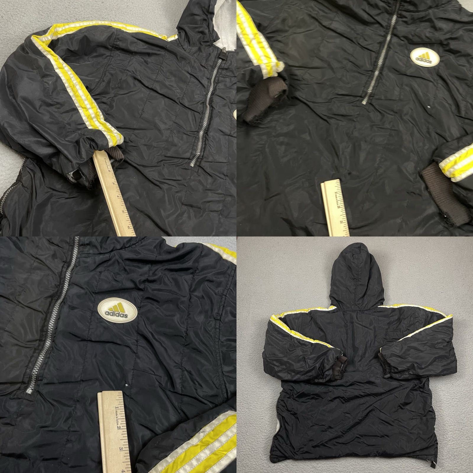 Adidas VINTAGE Adidas Jacket Mens Black Reversible Windbreaker Hooded Embroidered Gray Size M Size US M / EU 48-50 / 2 - 8 Thumbnail