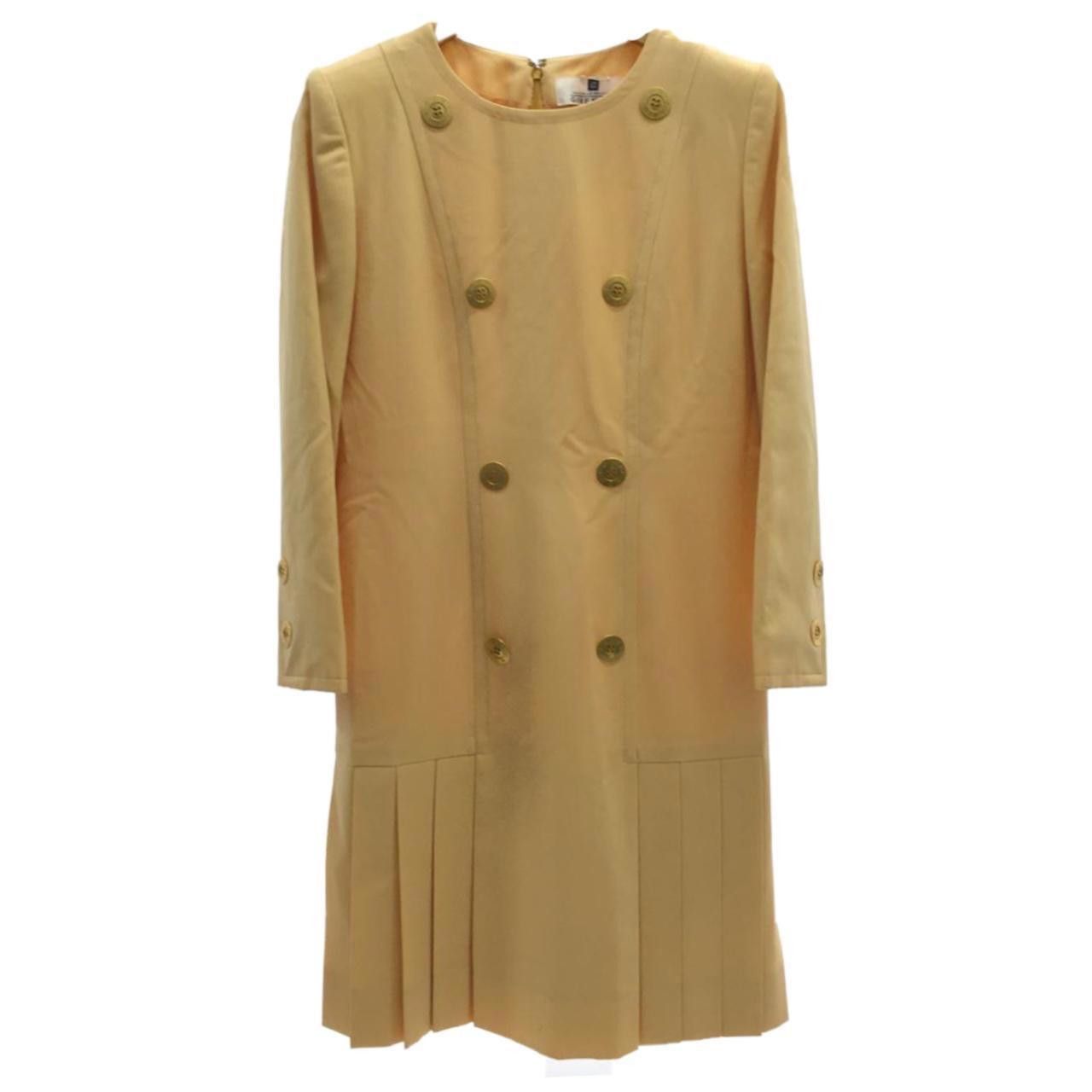 Givenchy Givenchy Boutique Shoulder Pad Gold Button Drop Hem Dress Size M / US 6-8 / IT 42-44 - 4 Thumbnail