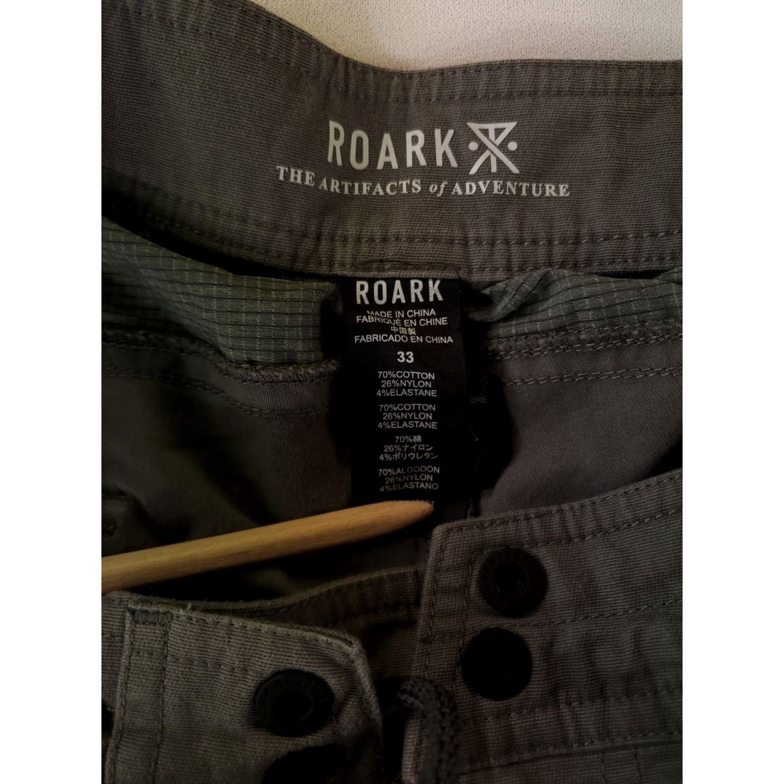 Roark Roark Layover Green Drawstring Casual Pants Mens 34 Inseam 30 Trousers Gray 33 (34x30 Actual) Size US 34 / EU 50 - 3 Thumbnail