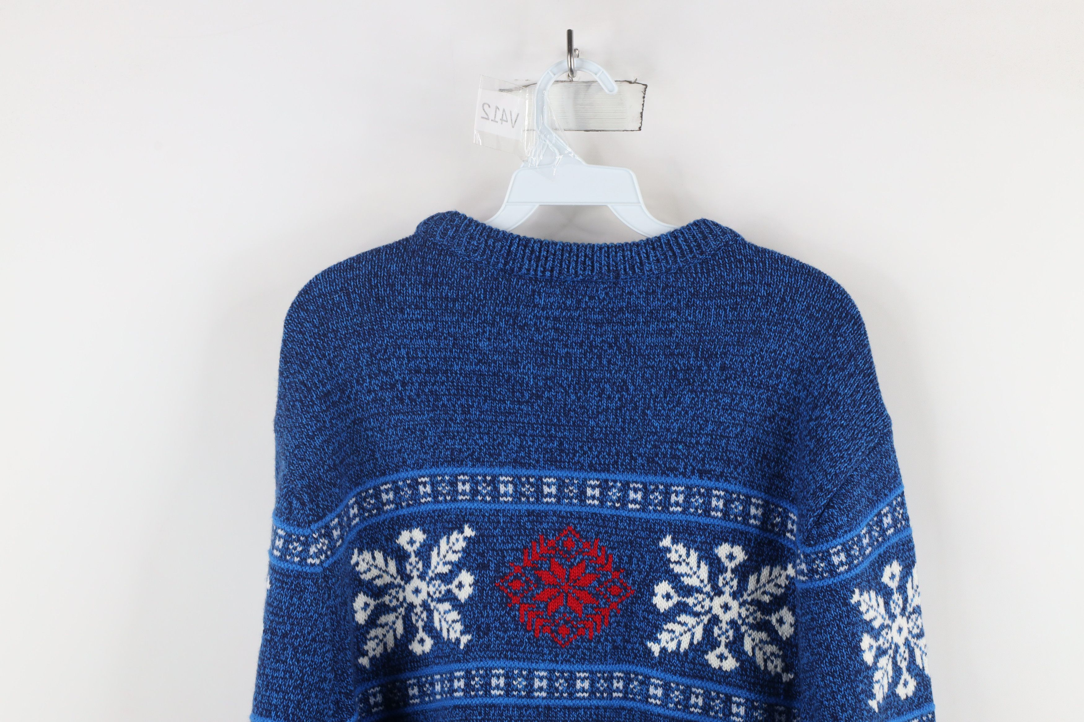 Lands' End × Vintage Vintage Lands End Fair Isle Snowflake Knit Crewneck Sweater Size US L / EU 52-54 / 3 - 9 Thumbnail