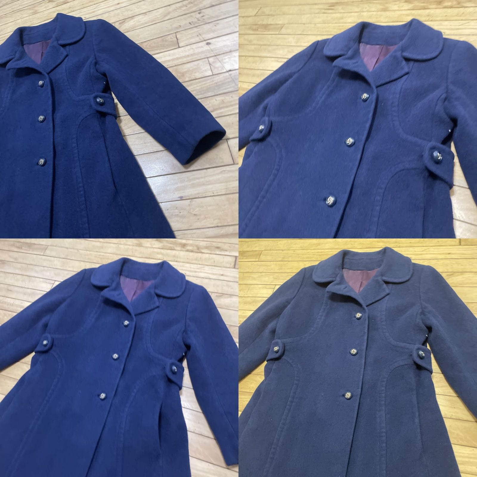 Vintage VINTAGE Trench Coat Women M Blue Stevens Forstmann Fabric vtg Mod 60s Heavyweight Wool Trench Coat Womens Blue 1960s Overcoat Wool Size M / US 6-8 / IT 42-44 - 11 Thumbnail