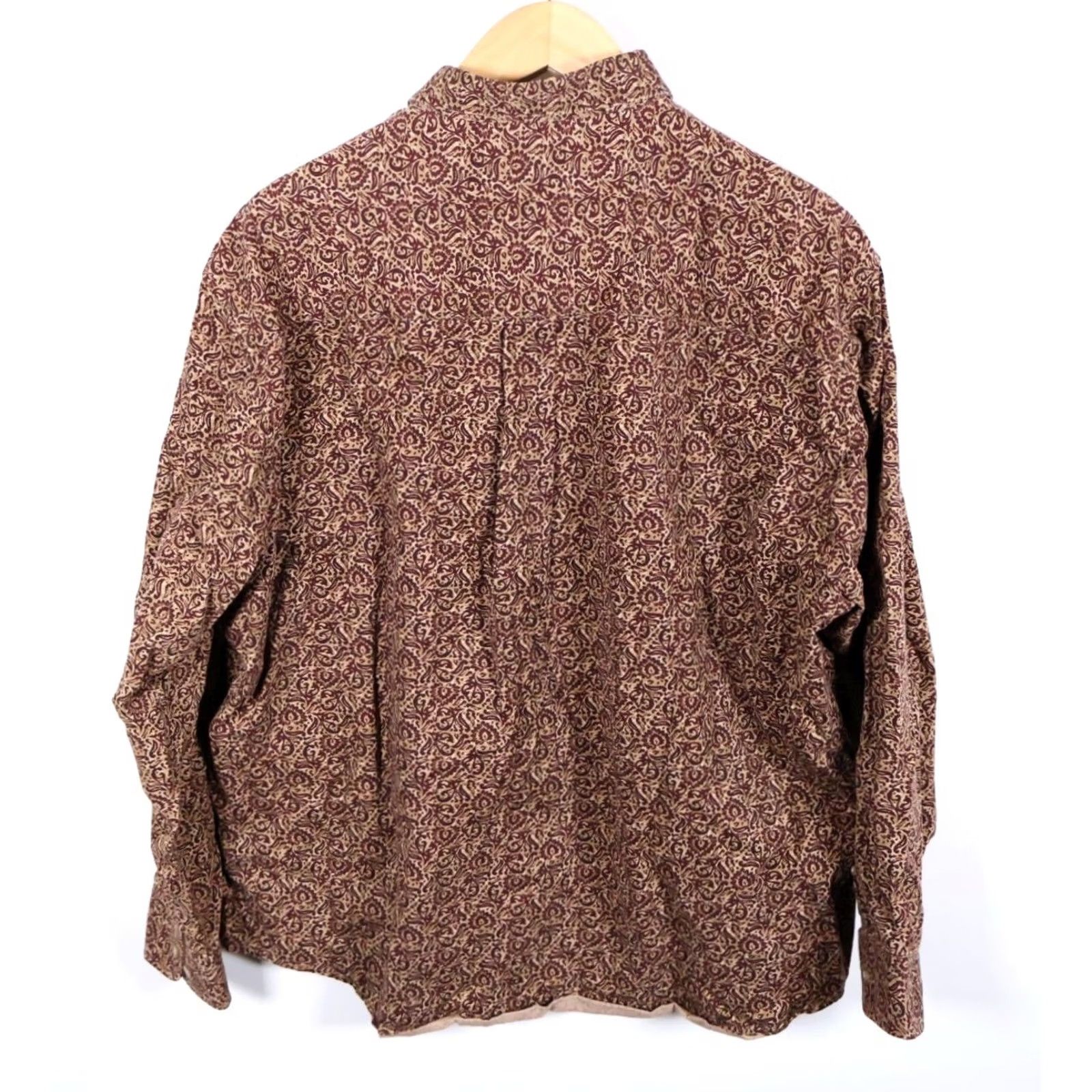 Vintage VINTAGE Paisley Pattern Shirt Natural Issue 2XL Brown Dark Red Long Sleeve Button-Up Mens Hippie Retro 90s Size US XXL / EU 58 / 5 - 2 Thumbnail