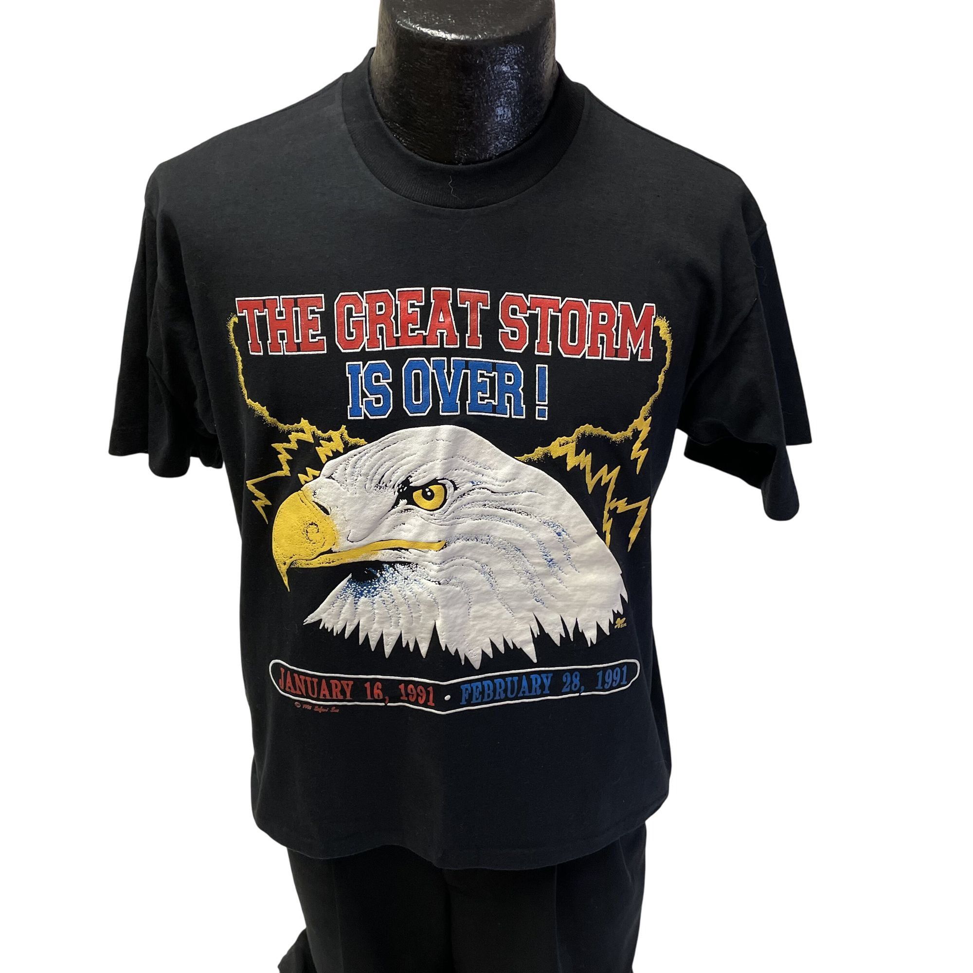 Other Vtg Center Star The GREAT STORM is OVER 1991 50/50 T Shirt Size US XL / EU 56 / 4 - 1 Thumbnail