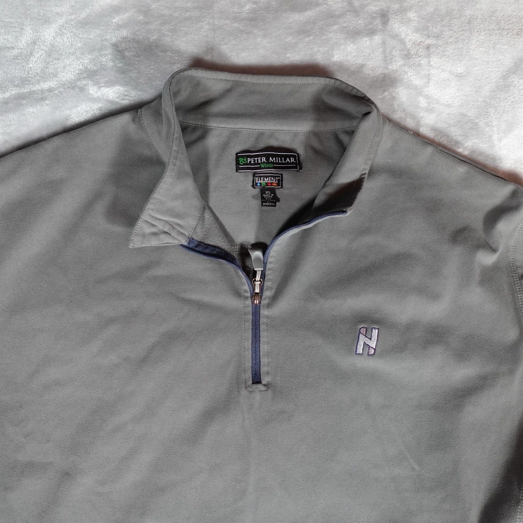 Peter Millar Peter Millar Wind Element 4 1/4 Zip Pullover Mens XL Fleece Golf Gray Shirt Size US XL / EU 56 / 4 - 3 Thumbnail