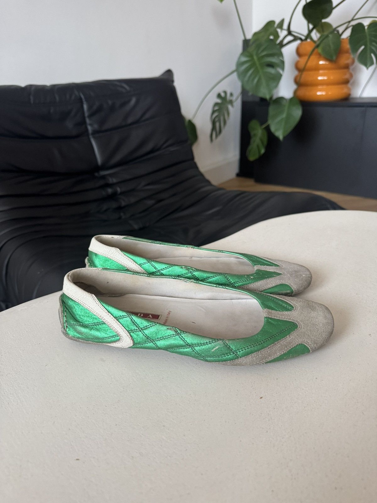 Prada *sz37.5* PRADA Ballet Slip On Luxury Designer Rare Green Size US 7.5 / IT 37.5 - 3 Thumbnail