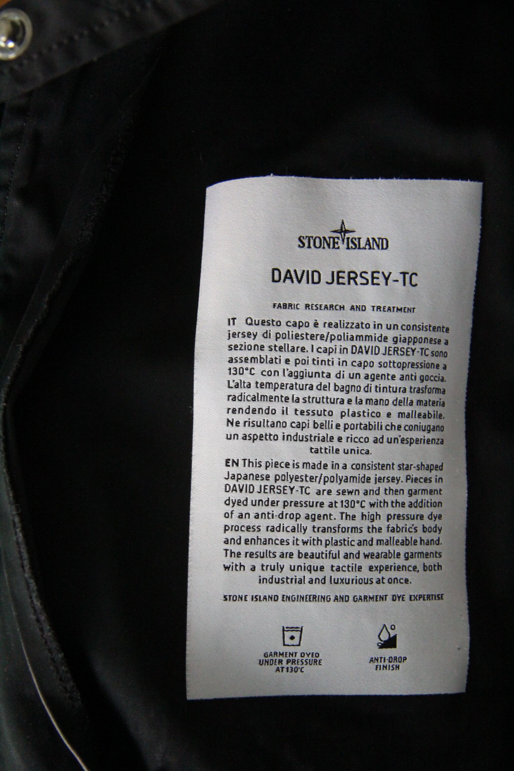 Stone Island David TC Black Bomber Size US L / EU 52-54 / 3 - 3 Thumbnail