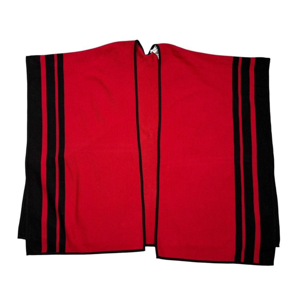 Chicos New Chico's Red Stripe Border Ruana Poncho Size S/M Size M / US 6-8 / IT 42-44 - 7 Thumbnail