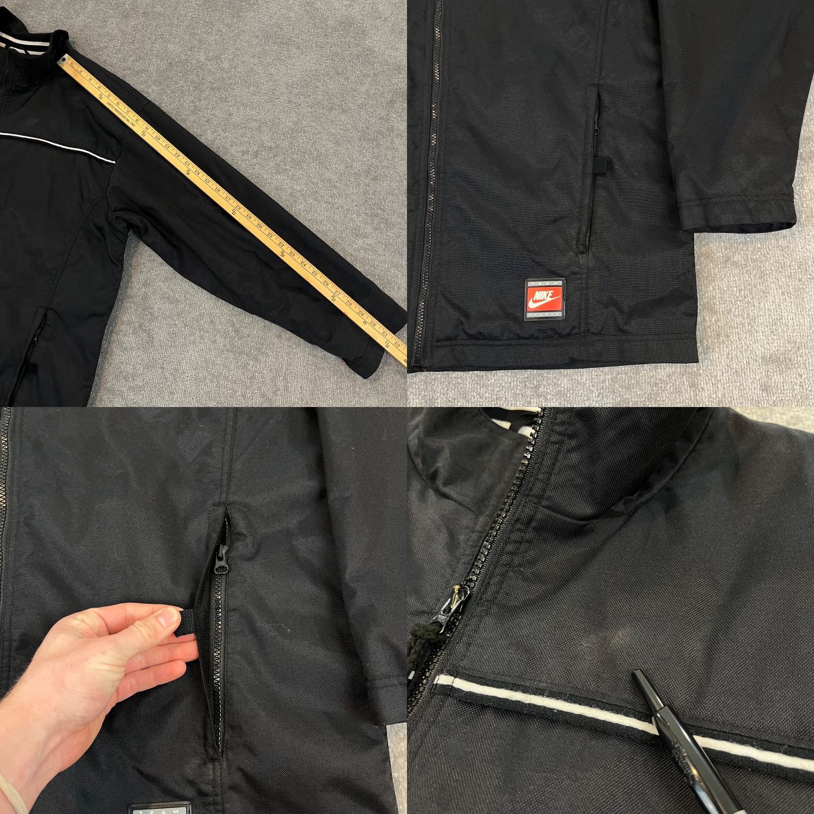 Nike Nike Jacket Mens Medium Black Swoosh Team Check Nylon Full Zip Y2K Size US M / EU 48-50 / 2 - 8 Thumbnail
