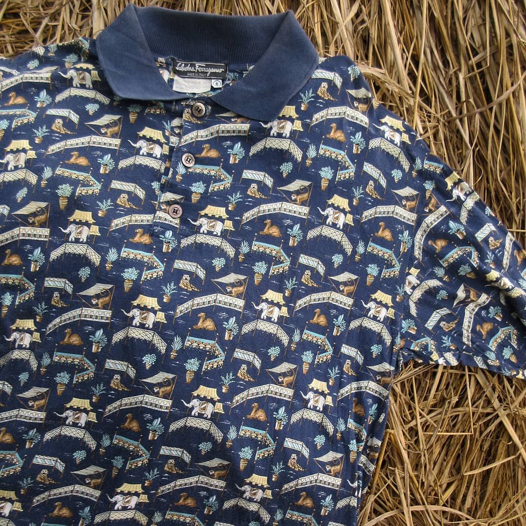 Salvatore Ferragamo Vintage Full Print Salvatore Ferragamo polo shirt Size S Size US M / EU 48-50 / 2 - 2 Thumbnail