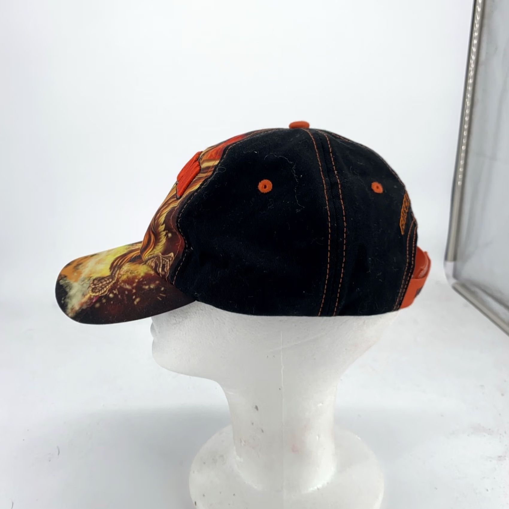 Vintage Busch Gardens Griffon Hat Cap Strap Back Black Orange Graphic Williamsburg Mens Size ONE SIZE - 4 Thumbnail